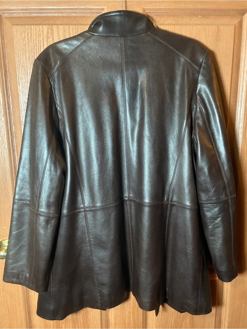 Ellen Tracy Brown Genuine Leather Full Zip Jacket XL - Picture 3 of 6